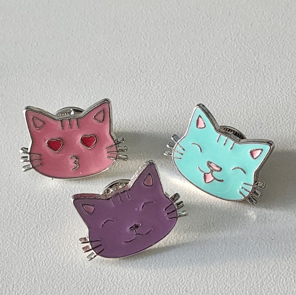 Mini cat trio Pin set